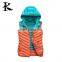 Lady's Cotton Vest contrast color removed hoodied down vest jackets