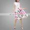 2017 Custom Service Factory Supply Ladies Sleeveless Cusual Dress Sleeveless Fashionable Satin Floral Printed Maxi Dress