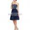 Grace Karin Sexy Ladies Strapless Beaded Chiffon Short Navy Blue Bridesmaid Dress 2015 CL6049-1