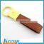 chinese promotional gifts custom brown leather key chain with brass hook