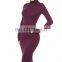 Women's Stretch Slim Turtleneck Knit Dress European and American Fashion Bottoming Sweater Long Skirt