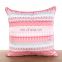 High quality cozy decorative striped square velvet custom printed cushion/throw pillow cases