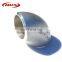 ss316 stainless steel pipe elbow dimensions 22.5 degree