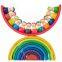 Wooden Rainbow Peg Dolls Wood Rainbow Stacker