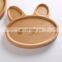 Eco-friendly Wood Bamboo Baby Bowl,Plate Custom Printed Natural Animal Shape Square Dinner Fruit Food Bamboo Plates For Kids