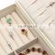 Custom large capacity cosmetics box portable  white  color  PU leather jewelry storage box