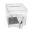Clear Acrylic Cube Donation Box with Door and Lock Customize Acrylic Suggestion Box
