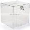 Clear Acrylic Donation Box Transparent Ballot Box with Key Lock