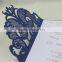 2016 Lastest Design Stylish Navy Blue Laser Cut Wedding Invitation Card