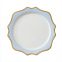 Wholesale Nordic Blue Crockery Ceramic Durable Bone China Tableware Porcelain Plate Set With Gold Rimmed