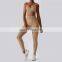 2 Pcs Seamless Cross Backless Sports Bras Sets Custom Logo High Waist Yoga Leggings