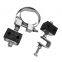 Electric pole fittings metal and rubber down lead clamp