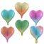 18inch Aluminum Balloons Gradient Color Heart Shaped Balloons Party Foil Balloons for Party Decoration Wedding Ceremony