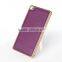 Metal Bumper Frame Lichee Pattern Leather phone case for HUAWEI P8