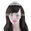 Elegant head jewelry white gold plated crystal imperial crown bridal hair accessories