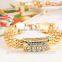 Heavy Indian Bridal Jewelry Set 18k Gold Plated Filled White Crystal Wedding Necklace Bracelet Earring Ring