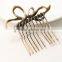 wholesale price china hair bow gold plated metal hair comb wedding hair pieces