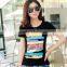 Manufacturer Stylish Woman Custom Printed Design Your Own T Shirt Fabric Price