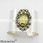 Hermosa Jewelry Fashion Yellow Topaz Jewelry Handcraft 925 Sterling Silver Wide Bangle CUFF Free Shipping