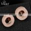 gold plated jewelry spiral copper rose golden stud earrings jewelry for women