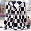 2015 new designs thick velvet soft blanket simple checked design bedroom blanket