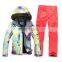 Custom colorfull crane ski suit for girl 2016