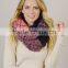 2016 Fashion Cashmere Feeling Mohair Checkered Infinity Scarf