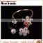 Rose gold plated flower design zircon engagement ring