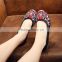 Women Casual Slip on Old Beijing Lace Shoes Chinese Opera Mask Embroidered Ladies Cotton Flats Good Quality No logos