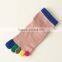 Custom OEM Design Bright Colored Yoga Pilates Toe Socks for Girl Winter Christmas Warm Cotton Toe Socks