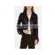 Lady's Genuine Sheepskin Leather Fringe Jacket, Black