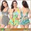 Fashion Foral Printed Slimming One Piece Swimsuit Backless Womens Swimwear