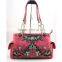 Hot pink cowgirl style purses pu leather western handbags wholesale