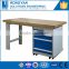 strong cold rolled steel work bench with drawers/industrial workshop tables