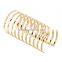 Gold Silver Long Hollow Out Open Cuff Wide Bracelets Bangles For Women