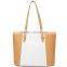 Fashion Style White and Black Strips pu Leather Tote Bag