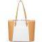 Fashion style white and black strips pu leather tote bag