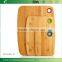 TFGJ011/3 layer structure bamboo cutting board with multicolor round silicone hanger