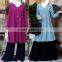 Hot sale V neck button front muslim pleated middle east button ladies simple abaya