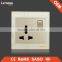 Woven gold finish 3 pin universal socket multiple socket