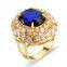 2016 Rellecona sapphire ring micro cubic ziroconia in 18k yellow gold plated