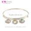 Fashion Jewelry Silver Bangle Lucky Love Happy Charm Bangle