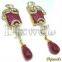 Ruby Diamond Earrings, Diamond Gold Earrings, Diamond Jewellery