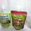 Center the seal packing with suction nozzle bag of fruit juice pouches
