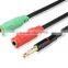 Innovative Designed Y-Cable Splitter-- PC Headset to Smartphone Adapter,Convert Male 3.5mm to Dual 3.5mm Female Plugs