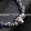 Weathering agate elastic link jewelry bangle bracelet blue bead