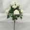 12 branches bunch white color silk rose flower