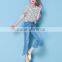 2017 latest jeans tops girls light blue wash ripped jeans for women