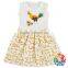 Princess Flower Print White Lovely Kids Dress Sleeveless Fairy Frocks Designs Girl Baby Dress