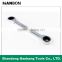 Double head ratchet wrench with mirror surface